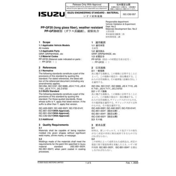 ISUZU ISC-C92-057