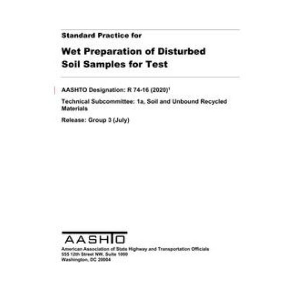 AASHTO R 74-16 (2020)