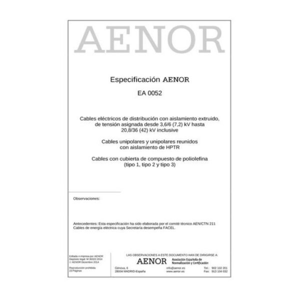 AENOR EA 0052