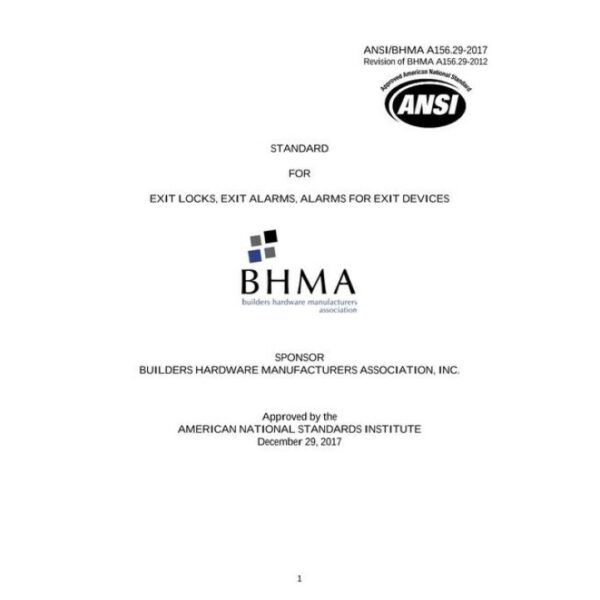 BHMA A156.29-2017