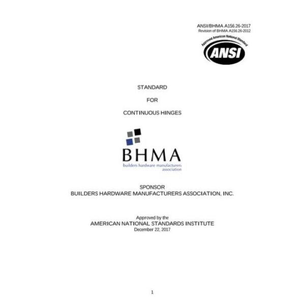 BHMA A156.26-2017