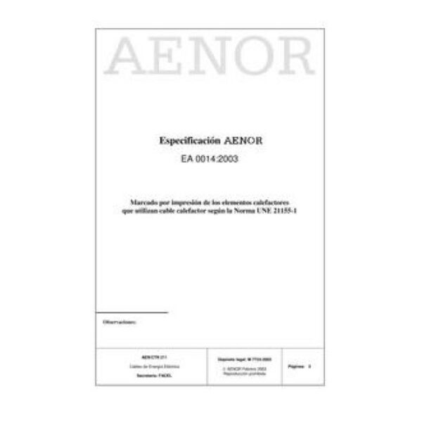 AENOR EA 0014