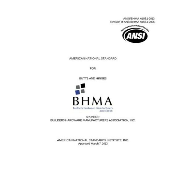 BHMA A156.1-2013