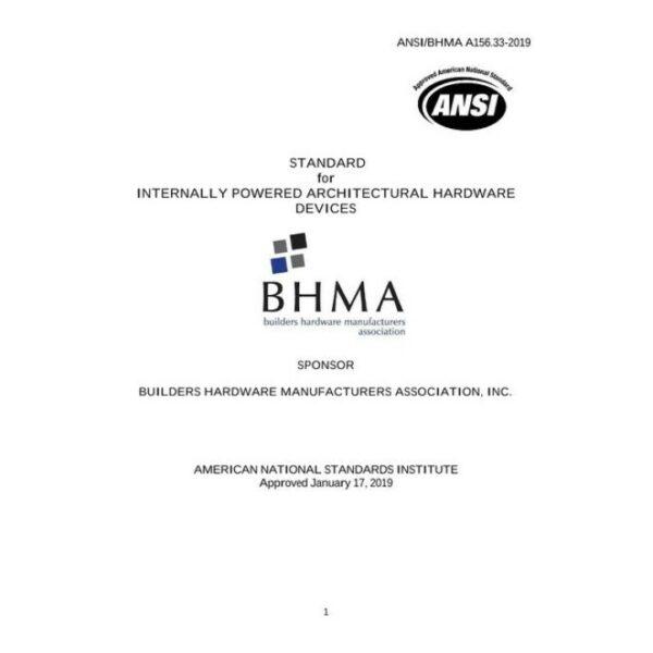 BHMA A156.33-2019