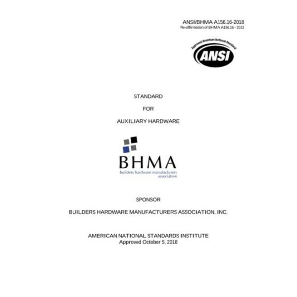 BHMA A156.16-2018