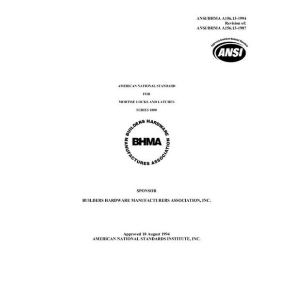 BHMA A156.13-1994