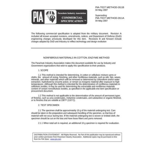 PIA PIA-TEST METHOD-2611B