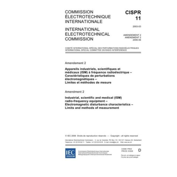 CISPR 11 Amd.2 Ed. 4.0 b:2006