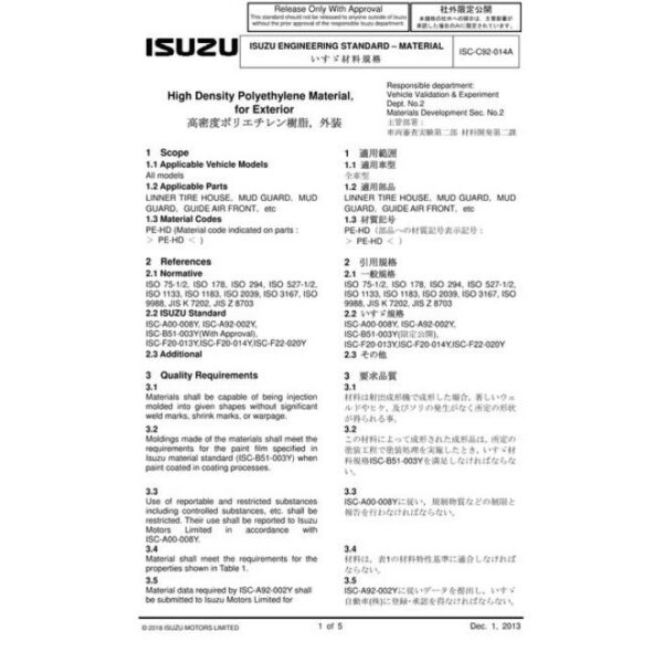 ISUZU ISC-C92-014A