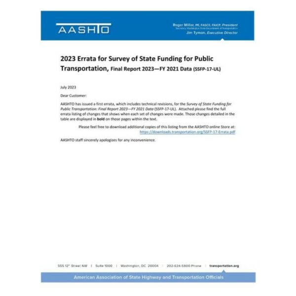 AASHTO SSFP-17 Errata