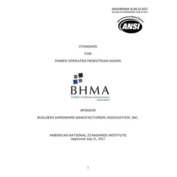 BHMA A156.10-2017