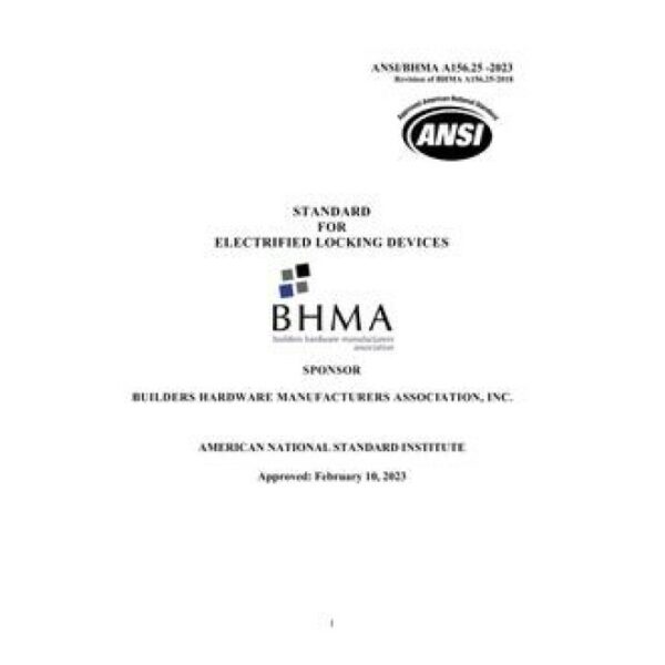 BHMA A156.25-2023