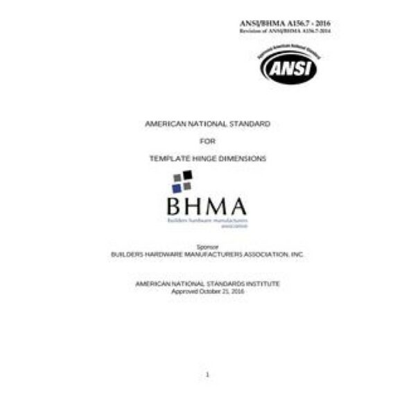 BHMA A156.7-2016