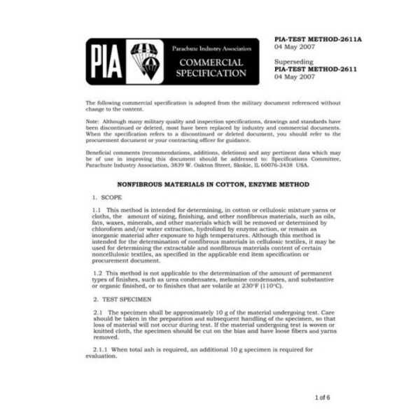 PIA PIA-TEST METHOD-2611A