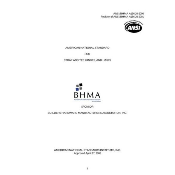 BHMA A156.20-2006