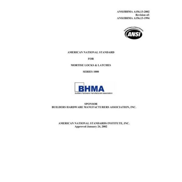 BHMA A156.13-2002