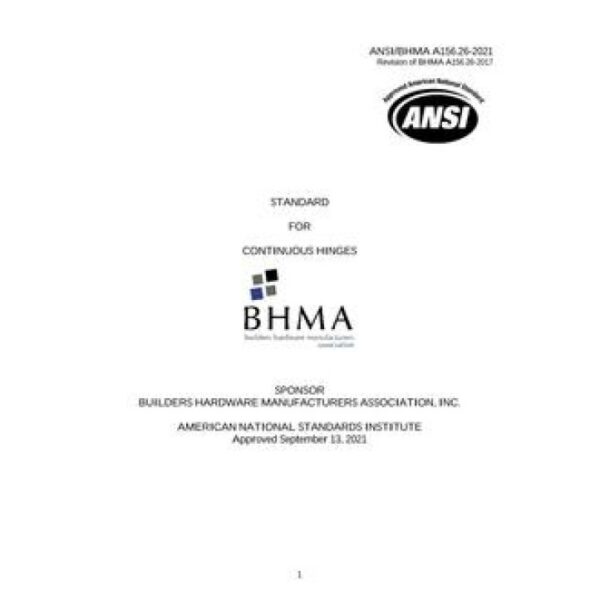 BHMA A156.26-2021