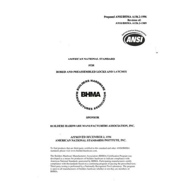 BHMA A156.2-1996