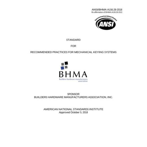 BHMA A156.28-2018