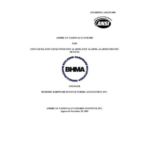 BHMA A156.29-2001