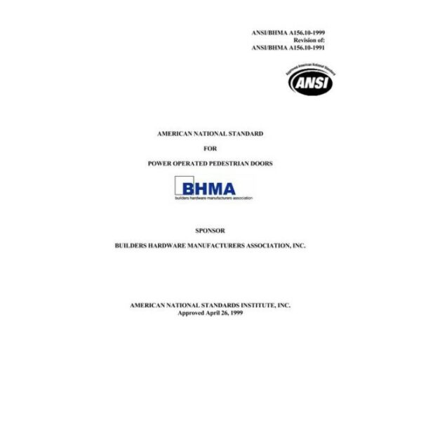 BHMA A156.10-1999