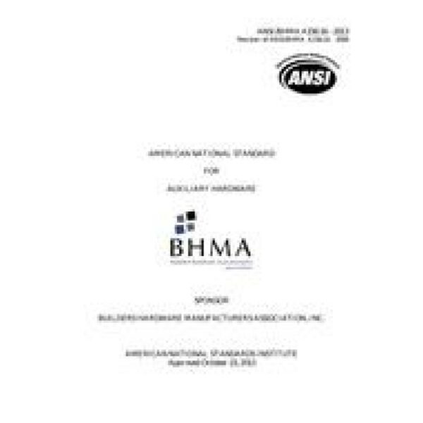 BHMA A156.16-2013