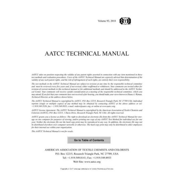 AATCC Technical Manual - 2018