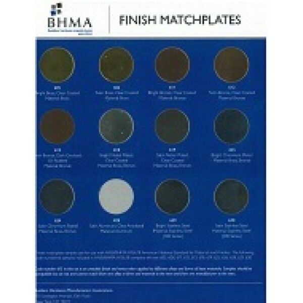 BHMA FULL MATCHPLATE SET