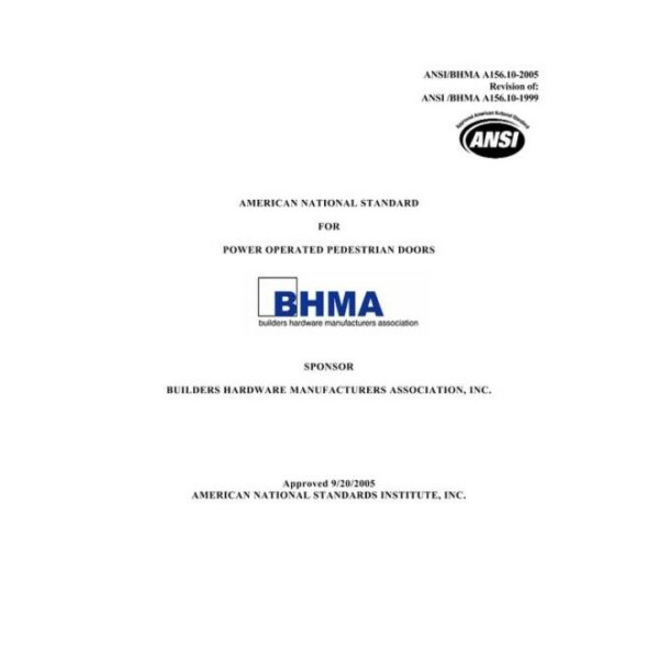 BHMA A156.10-2005