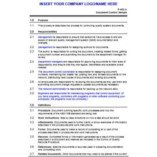 AS9110 Rev C Procedures Package