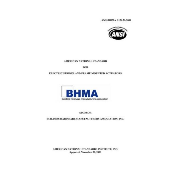 BHMA A156.31-2001