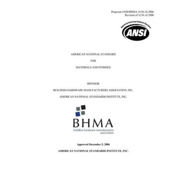 BHMA A156.18-2006