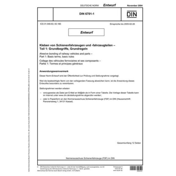 DIN 6701-1 - DRAFT