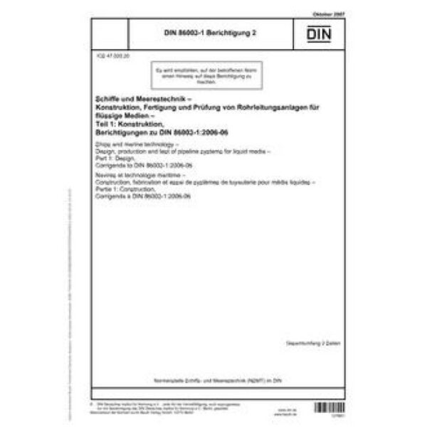 DIN 86003-1 Corrigendum 2