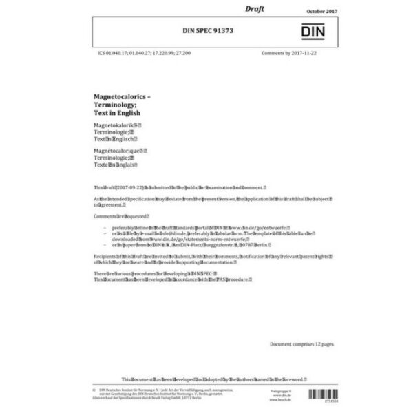 DIN SPEC 91373 - DRAFT