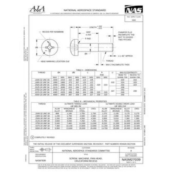 AIA NASM27039