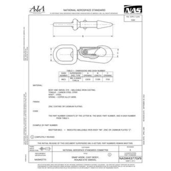 AIA NASM43770/8