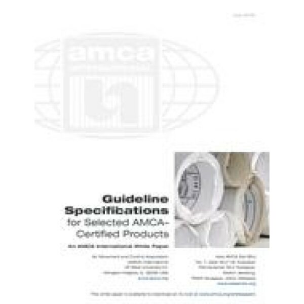 Guideline Specifications for Selected AMCA-Certified Products