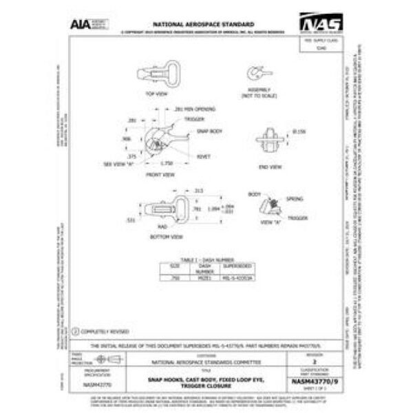 AIA NASM43770/9