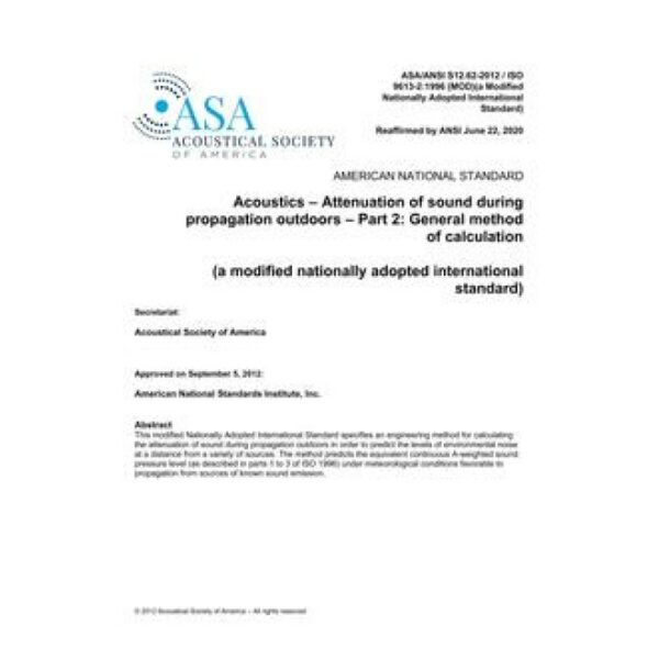 ASA S12.62-2012/ISO 9613-2:1996 (MOD) (R2020)