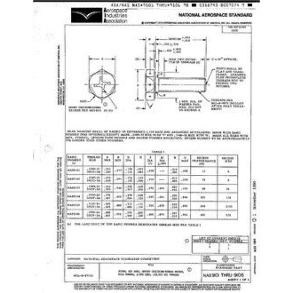 AIA NAS9101-9106