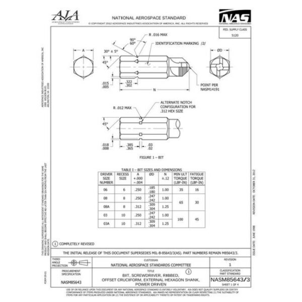 AIA NASM85643/3