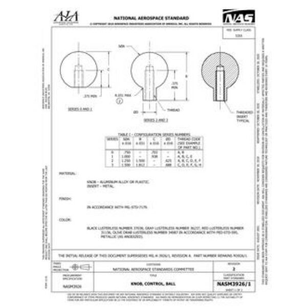 AIA NASM3926/1