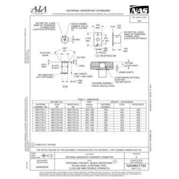 AIA NASM17731