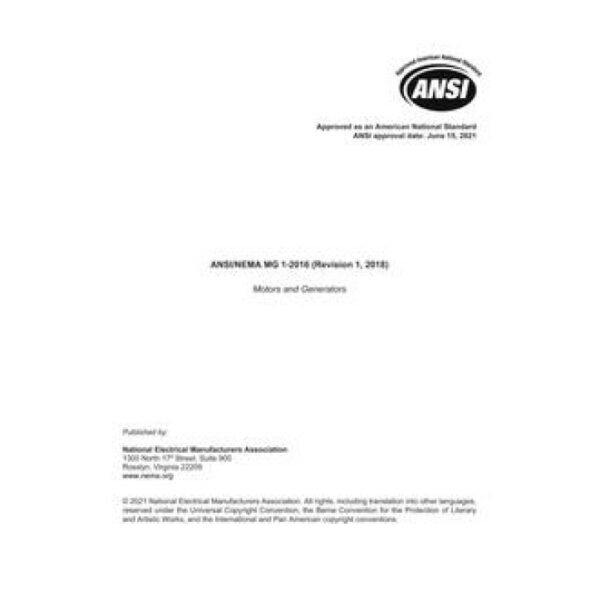 ANSI/NEMA MG 1-2016, Supplements-2021