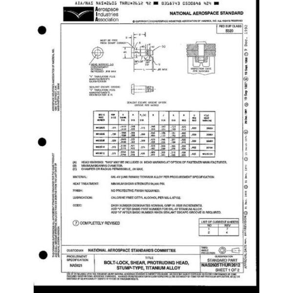 AIA NAS2605-2612