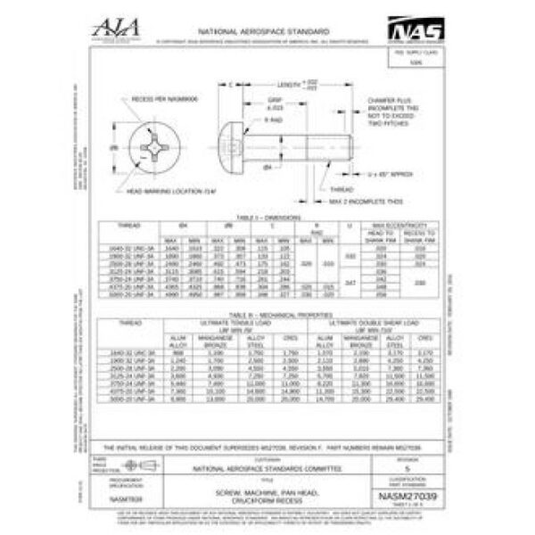 AIA NASM27039