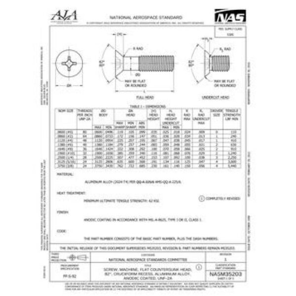 AIA NASM35203