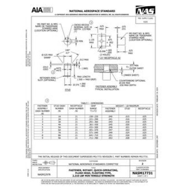 AIA NASM17731