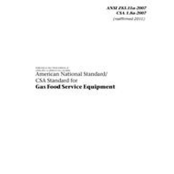 CSA ANSI Z83.11a-2007/CSA 1.8a-2007